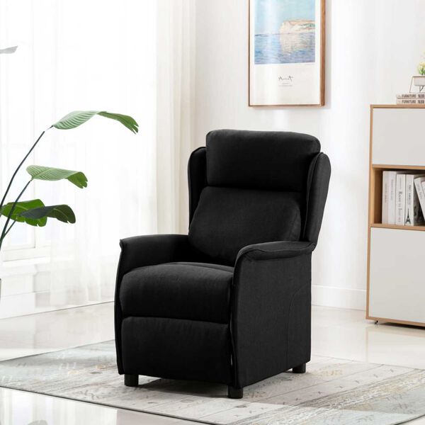 vidaXL Massage Chair with Cushion Black 67.5 x 93.5 x 101.5 cm fabric