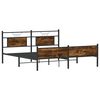 vidaXL Bed Frame Smoked Oak Steel, Engineered Wood Super King Bed Frame