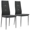 vidaXL Dining Chair Set of 2 Grey Faux leather, Wood, Steel Standard