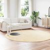 vidaXL Shaggy Rug Cream 100% Polyester Large Foldable Area Rug Round