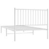 vidaXL Bed Frame White Powder-Coated Steel 39.4 x 78.7 in Bed Frame