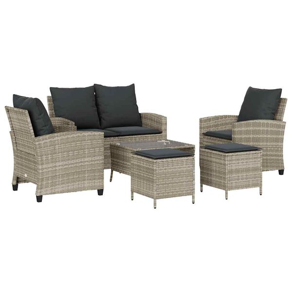 vidaXL Garden Sofa Set Light grey