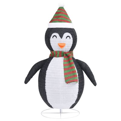 vidaXL Decorative Christmas Snow Penguin Figure LED Luxury Fabric 4 ft