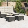 vidaXL Garden Stool Black PE Rattan 21.7 in x 21.7 in x 14.2 in