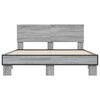 vidaXL Bed Frame Grey Sonoma Engineered wood, metal, plywood Full
