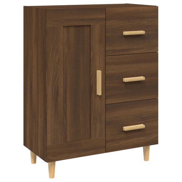 vidaXL Sideboard Brown Oak 27.4"x13.4"x35.4" Engineered Wood