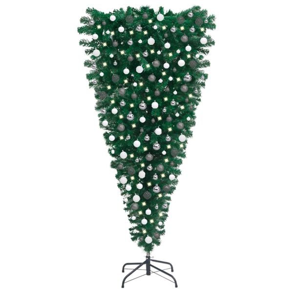 vidaXL Christmas Tree Green PVC, steel, plastic Large