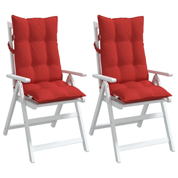 vidaXL Highback Chair Cushion Set of 2 Red Oxford Fabric (100% Polyester)
