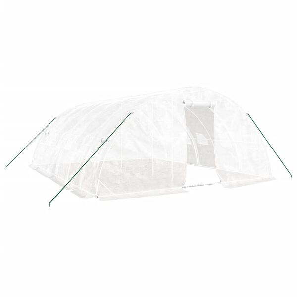 vidaXL Greenhouse with Steel Frame White 322.9 ft&sup2; 19.7'x16.4'x7.5'