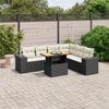 vidaXL Garden Sofa Set Black, Cream white
