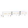 vidaXL TV Cabinet High gloss white Engineered wood, Iron Medium