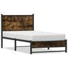 vidaXL Bed Frame Smoked Oak Steel, Engineered Wood Small Single