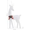 vidaXL Christmas Reindeer Family 106.3"x2.8"x35.4" White Cold White Mesh