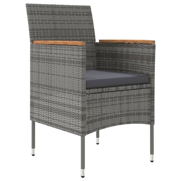 vidaXL Garden Dining Set Grey, Black