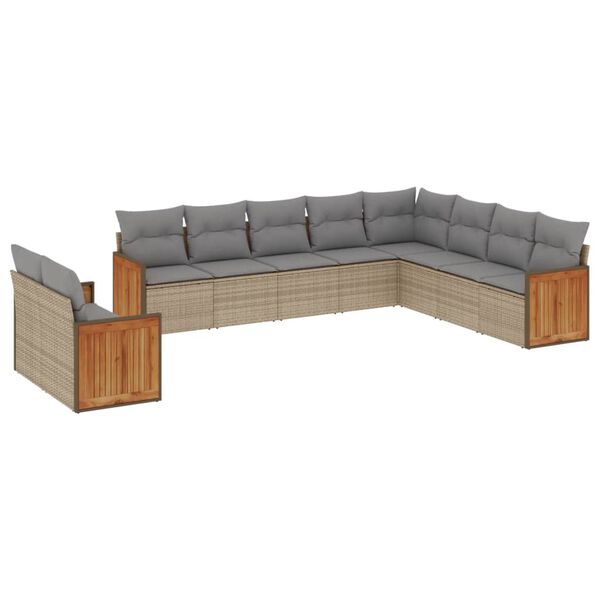 vidaXL Garden Sofa Set Beige, Light Grey