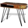 vidaXL Desk Multicolored wood with iron legs Reclaimed solid wood and iron