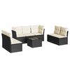 vidaXL Garden Sofa Set Black, Cream White