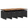 vidaXL Garden Dining Set Black and brown with cream cushions