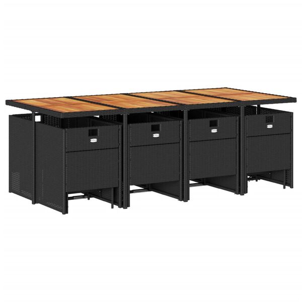 vidaXL Garden Dining Set Black and brown with cream cushions