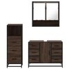 vidaXL Bathroom Furniture Set Brown oak Engineered wood, metal, glass