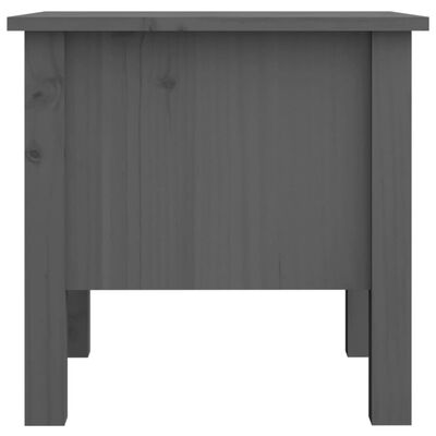 vidaXL Side Table Gray 15.7"x15.7"x15.4" Solid Wood Pine