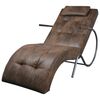 vidaXL Chaise Lounge Brown Suede look fabric Medium Ergonomic