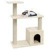 vidaXL Cat Tree Cream Engineered wood, plush, sisal