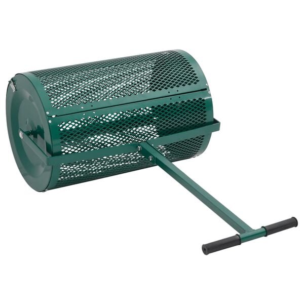 vidaXL Compost Spreader Green Steel Standard Height-Adjustable