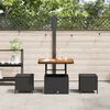 vidaXL Garden Dining Set Black Poly rattan