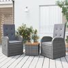 vidaXL Garden Lounge Set Dark Grey PE Rattan, Steel, Solid Acacia Wood