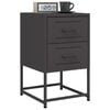 vidaXL Bedside Cabinet Black Steel Medium Bedside Cabinet Rectangular