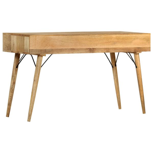 vidaXL Desk Natural Mango Wood Solid Mango Wood 51.2x19.7x31.5 in Desk