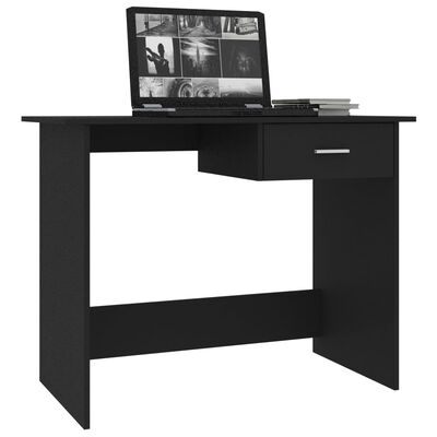vidaXL Desk Black 39.4"x19.7"x29.9" Engineered Wood