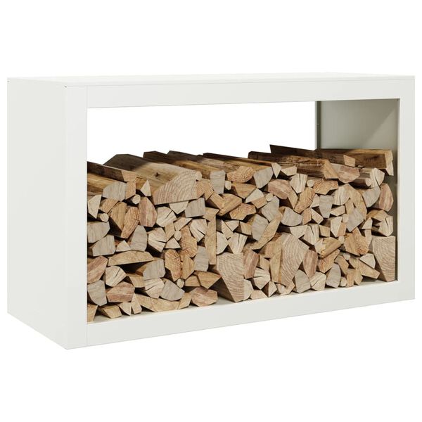 vidaXL Firewood Rack White 39.4x15.7x23.6" Steel