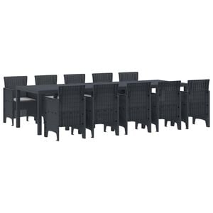 vidaXL Garden Dining Set with Cushions with Cushion 11 pcs