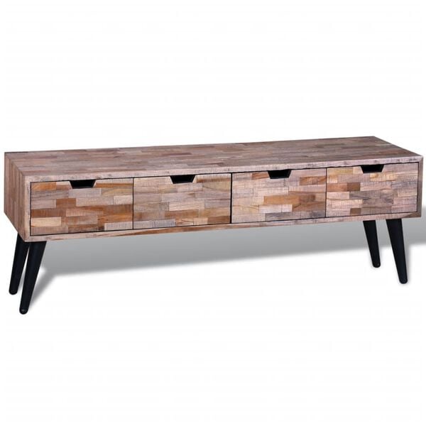 vidaXL TV Cabinet Various shades of teak and black