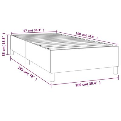 vidaXL Box Spring Bed Frame Dark Gray 39.4"x74.8" Twin Fabric