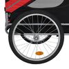 vidaXL Pet Bike Trailer Red and Black Oxford fabric and steel Medium