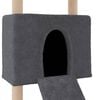 vidaXL Cat Tree Dark grey Engineered wood Large Stackable Cat Tree