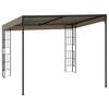 vidaXL Wall-mounted Gazebo Taupe Steel, Polyester Large Durable