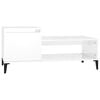 vidaXL Coffee Table High Gloss White Engineered Wood, Metal Large
