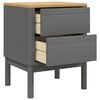 vidaXL Bedside Cabinet Grey Solid Pine Wood 17.7 x 15.4 x 22.4 in