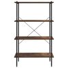 vidaXL Shelving Unit Black and natural wood Engineered wood, Steel Medium