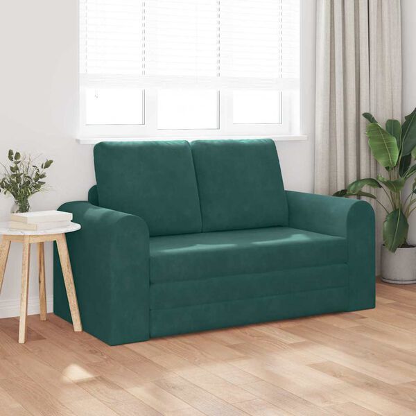vidaXL Sofa Bed Dark Green 58.27 x 27.95 x 32.68 in Velvet