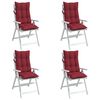 vidaXL Highback Chair Cushion Set of 4 Wine Red