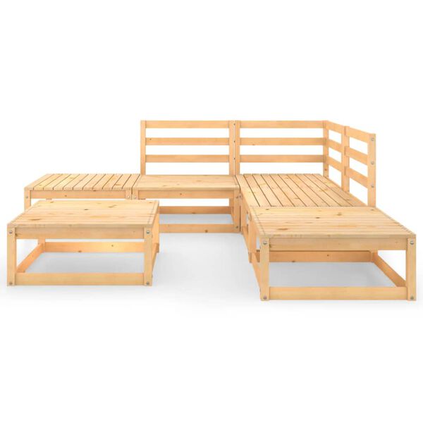 vidaXL Garden Lounge Set Natural Wood Solid Pine Wood Medium Modular