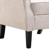 vidaXL Armchair Beige 50% Cotton, 50% Polyester, Wood, Plywood, Solid Oak