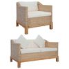 vidaXL Sofa Set Natural Natural Rattan Medium Removable Covers