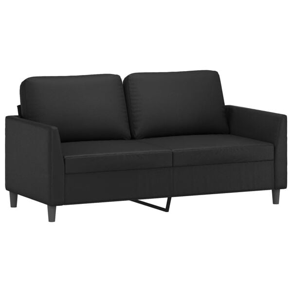 vidaXL 2-seater Sofa Black Faux leather, metal, foam Medium Durable