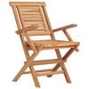 vidaXL Folding Garden Chair Set of 2 Natural teak Solid teak wood Medium